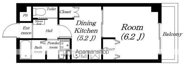 ポスティッソ(1DK/3階)の間取り写真