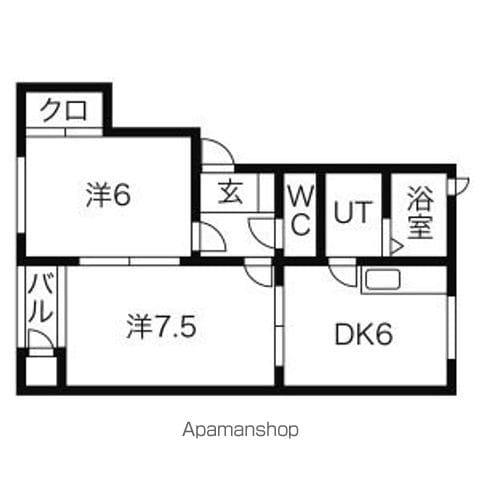 パンセス B棟(2DK/1階)の間取り写真