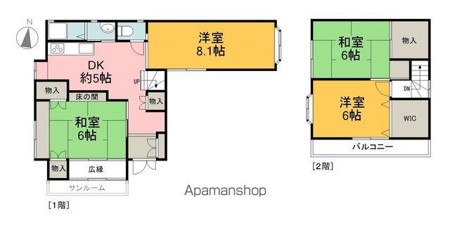 西武鉄道新宿線 入曽駅 徒歩3分 2階建 築51年(4DK)の間取り写真