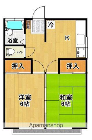コーポ荒井(2K/2階)の間取り写真