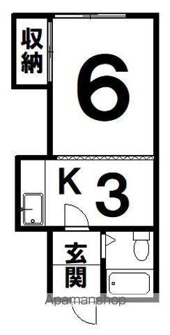 寿ハイツ(1DK/1階)の間取り写真