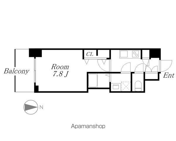 エステムコート名古屋TWIN ウエスト(1K/7階)の間取り写真