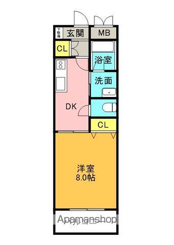 フローラ松成(1DK/3階)の間取り写真
