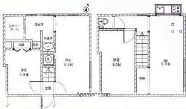 京王電鉄京王線 明大前駅 徒歩5分 2階建 築53年(3K)の間取り写真