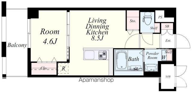 ベルコルティーレ(1LDK/2階)の間取り写真