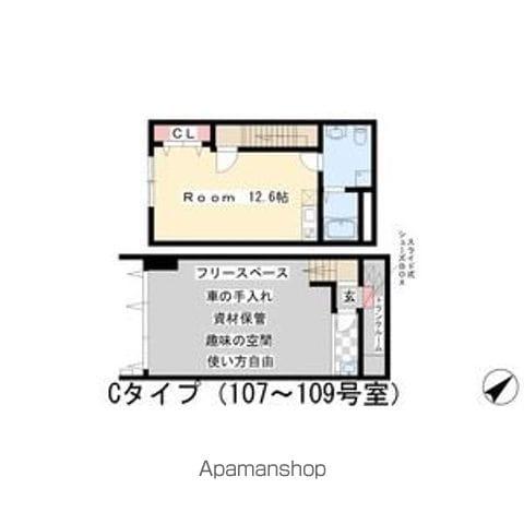 ガレージハウスＫ(ワンルーム)の間取り写真