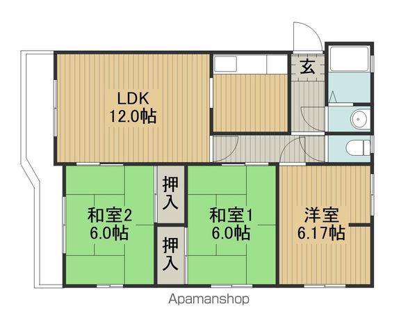 リバーサイド葛井(3LDK/1階)の間取り写真