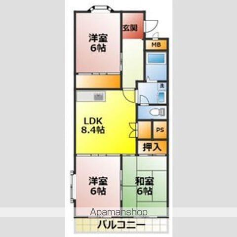 エスポワールHARA(3DK/1階)の間取り写真