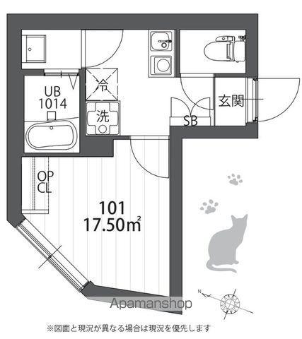 TYPE中野(1K/1階)の間取り写真
