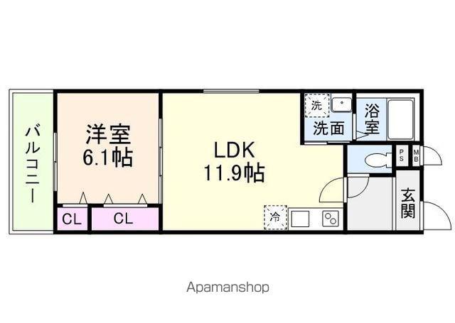 CHARME PARKSIDE Ⅱ(1LDK/1階)の間取り写真
