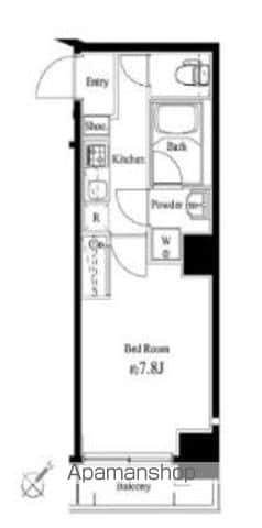 ロメック月島(1K/3階)の間取り写真