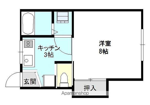 ヴェルデ城南(1K/1階)の間取り写真