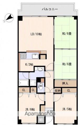 己斐本町CO-OPマンション(4LDK/10階)の間取り写真