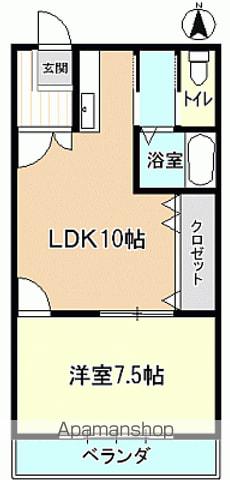ホワイトマンション(1LDK/3階)の間取り写真
