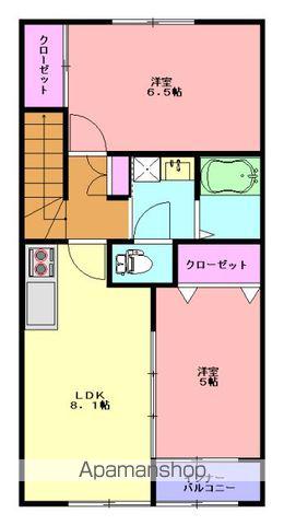 リヴェール幸町(2DK/2階)の間取り写真