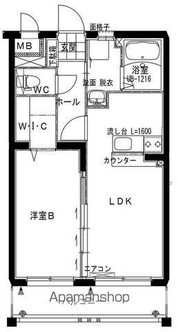 プランドール・フジ(1LDK/5階)の間取り写真