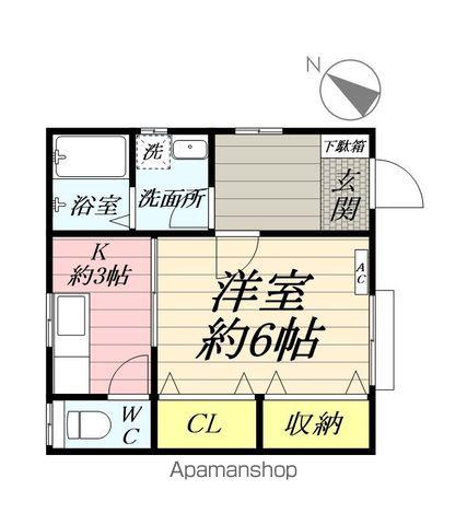 リヴィエールナリワ(1K/1階)の間取り写真