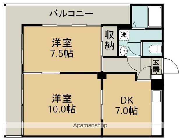 メゾンイシダ(2DK/3階)の間取り写真