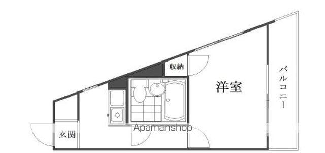 ロンスター三軒茶屋(1K/2階)の間取り写真