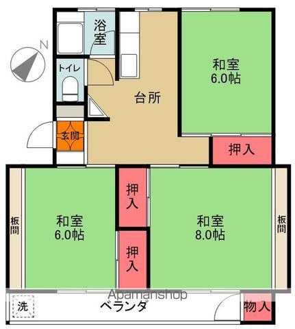 せんりきコーポ(3DK/5階)の間取り写真