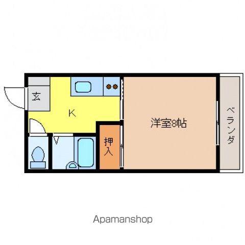 米満KハイツⅡ(1K/2階)の間取り写真