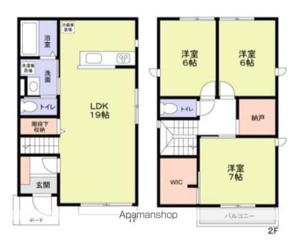 東京都大江戸線 牛込柳町駅 徒歩5分 2階建 築1年(3LDK)の間取り写真