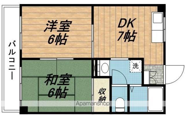 カサベルテ・E(2DK/2階)の間取り写真