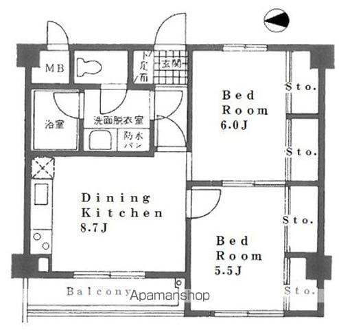 プラティーク大泉学園(2DK/3階)の間取り写真