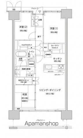 シャリエ和歌山大学駅前ヴェリテ(3LDK/2階)の間取り写真