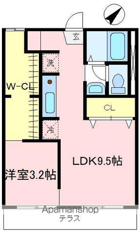 ひまわりハイツB棟(1LDK/1階)の間取り写真