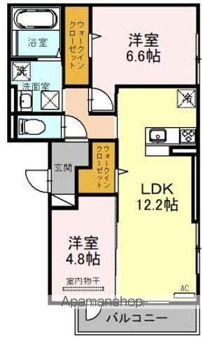 GRANDEL A棟(2LDK/1階)の間取り写真
