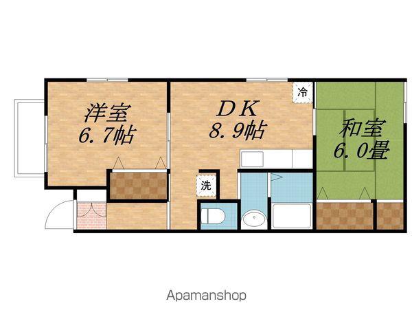 グリーンヒル(2DK/2階)の間取り写真