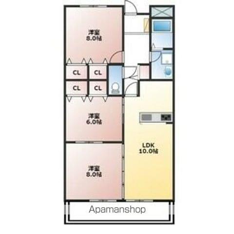 ジェーンティール オーラ(3LDK/1階)の間取り写真