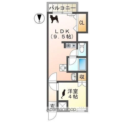 HEART桜館(1LDK/2階)の間取り写真