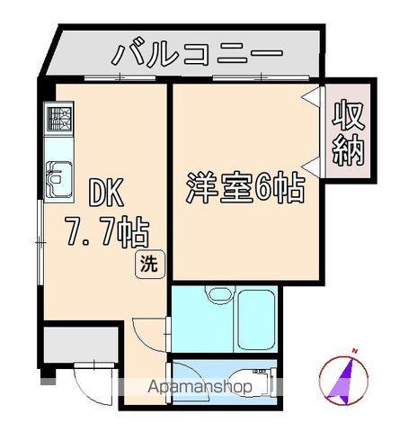 ホワイトルーフ内田(1K/2階)の間取り写真