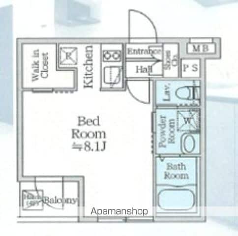 アイルプレミアム月島ドゥーエ(ワンルーム/3階)の間取り写真