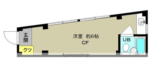 中杉ビル(ワンルーム/3階)の間取り写真