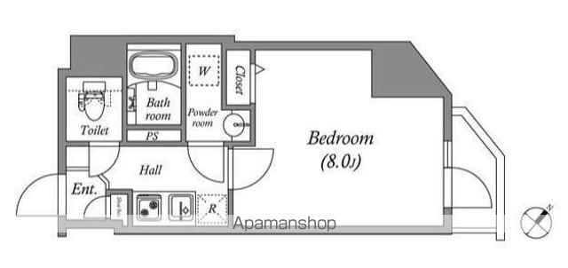 GRAN PASEO新宿河田町(1K/1階)の間取り写真