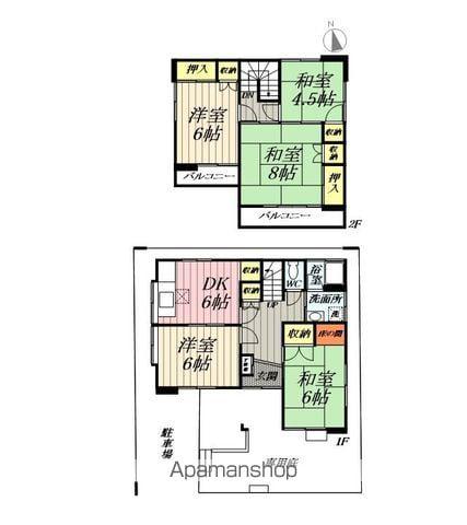 武蔵野線 三郷駅(埼玉) 徒歩12分 2階建 築45年(5DK)の間取り写真