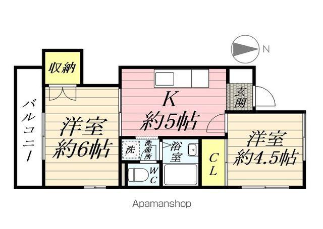 プレジュールKAEⅡ(2K/1階)の間取り写真