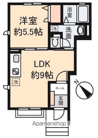 カーサフェリーチェ A・B(1LDK/1階)の間取り写真