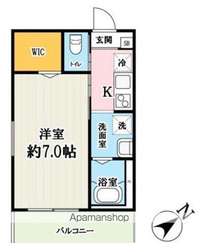 キャメル柏の葉キャンパス7A(1K/2階)の間取り写真