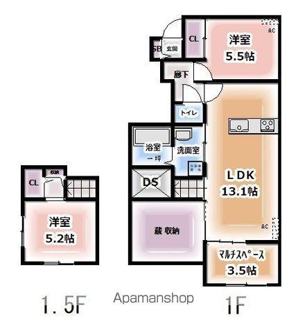 ベルリードネクスト(2LDK/1階)の間取り写真