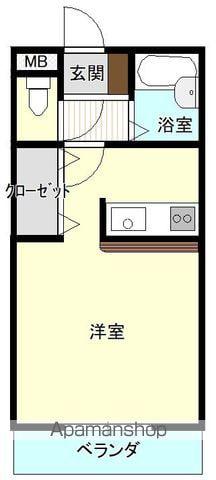 エレガンスくぼばた(ワンルーム/2階)の間取り写真