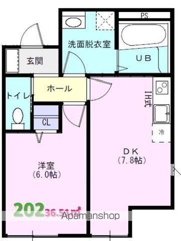 クライム3(1DK/2階)の間取り写真