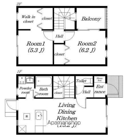 サントピア西大津C棟(2LDK/1階)の間取り写真