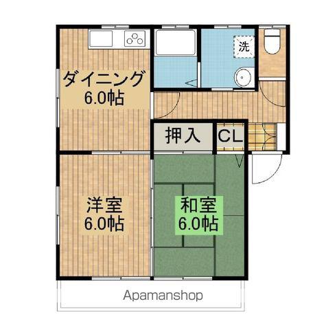 グリーンコーポ植木2号館(2DK/1階)の間取り写真