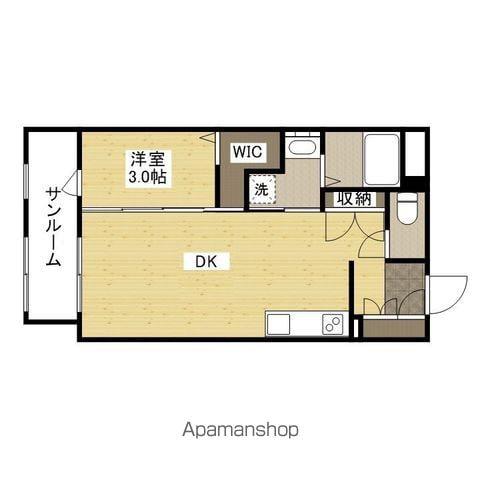 グラン庚午北(1DK/1階)の間取り写真