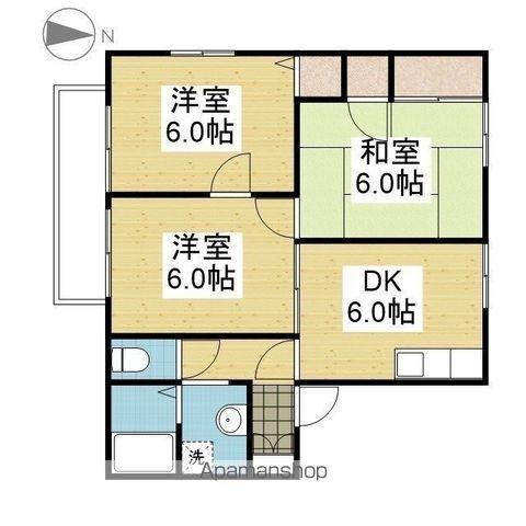 ディアスカネキD(3DK/2階)の間取り写真