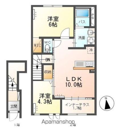 シェーンハイムA(2LDK/2階)の間取り写真